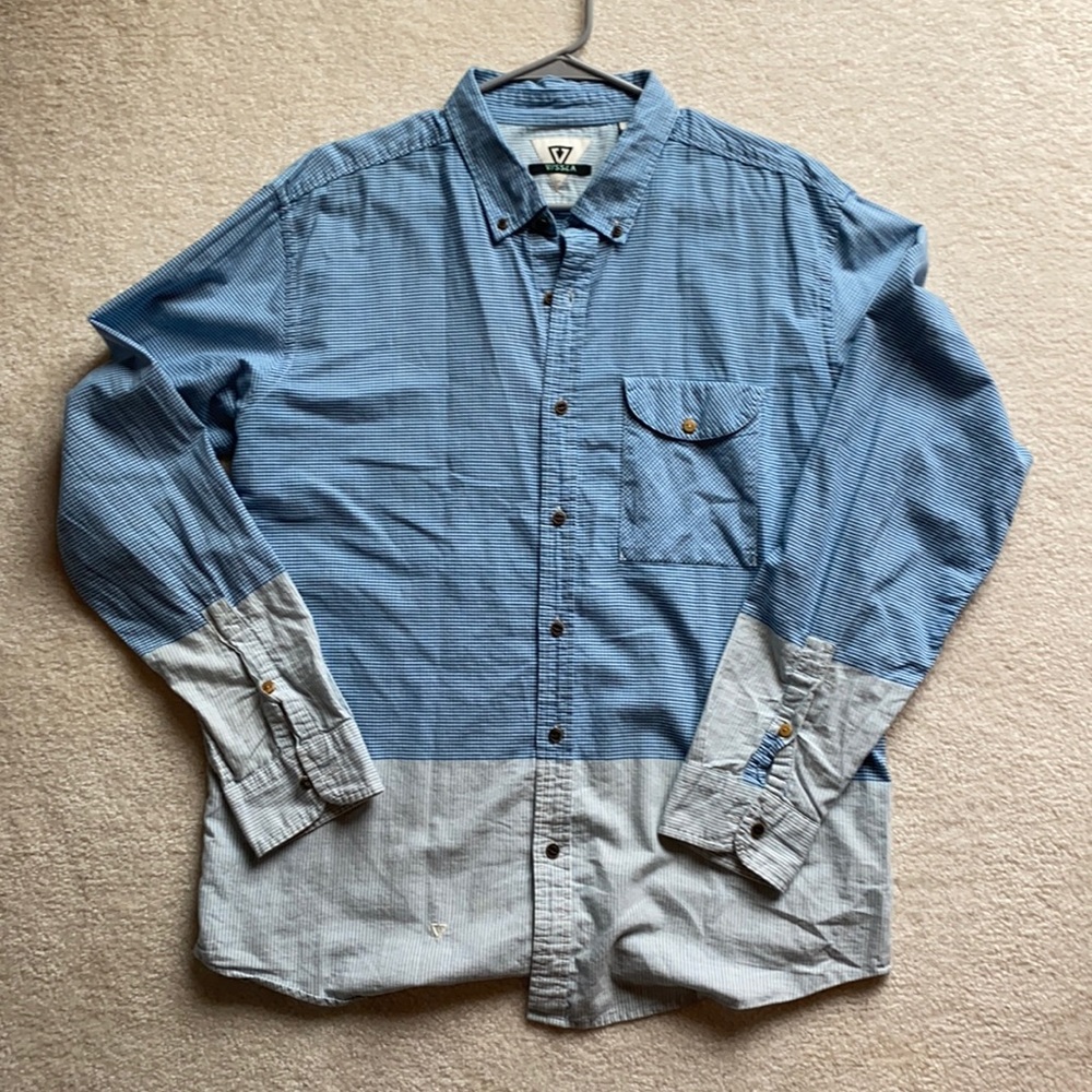 VISSLA Men’s large button-down shirt Blue